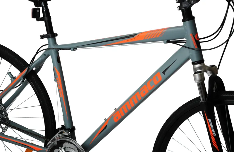 Ammaco Road Runner Pro D 700c Sports Hybrid Grey and Orange-1